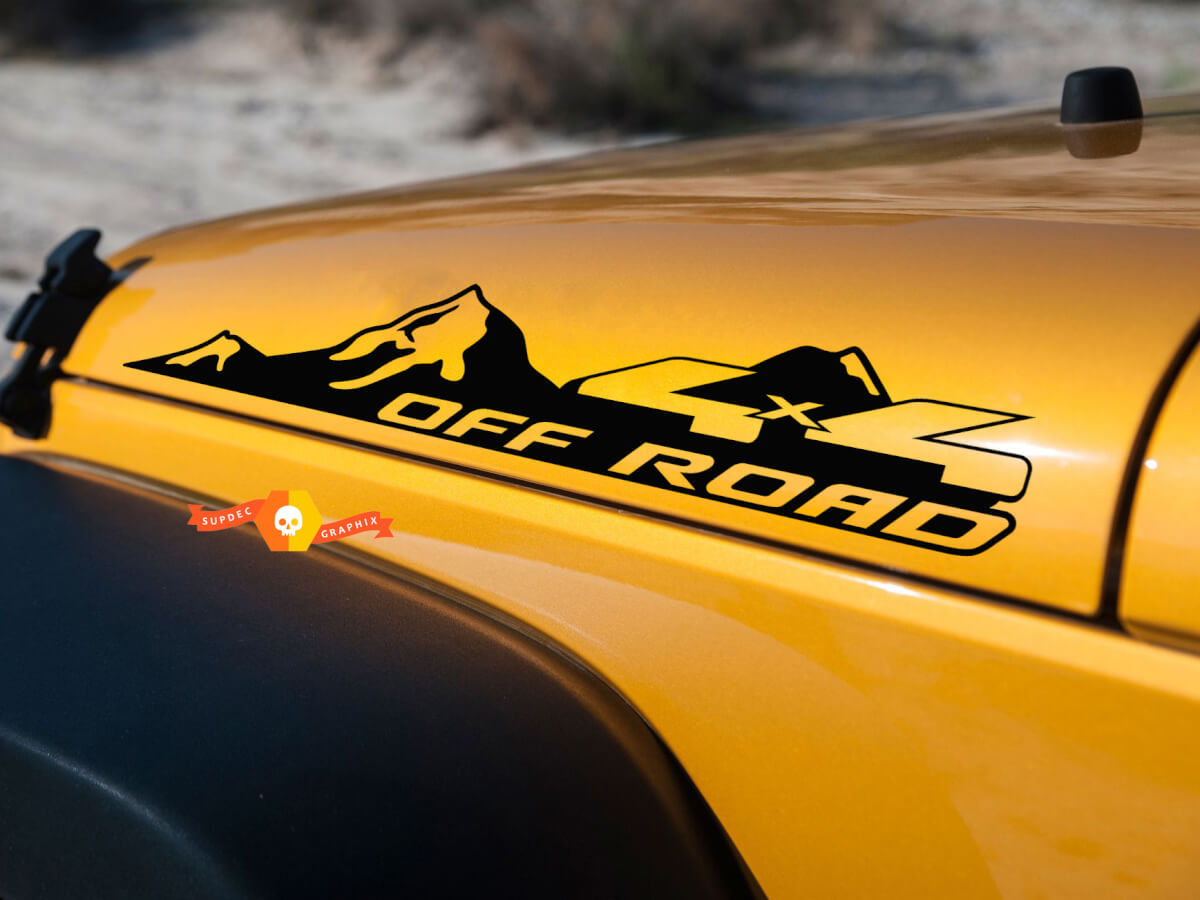 2 Nuovo adesivo per decalcomania di jeep Wrangler Hood 4x4 Mountains Off-Raod Side Graphics Decal Sticker