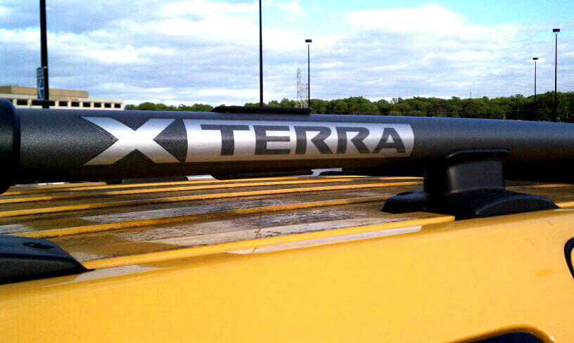 Set di Adesivi in Vinile con Logo Xterra per Portapacchi da Tetto Nissan Xterra