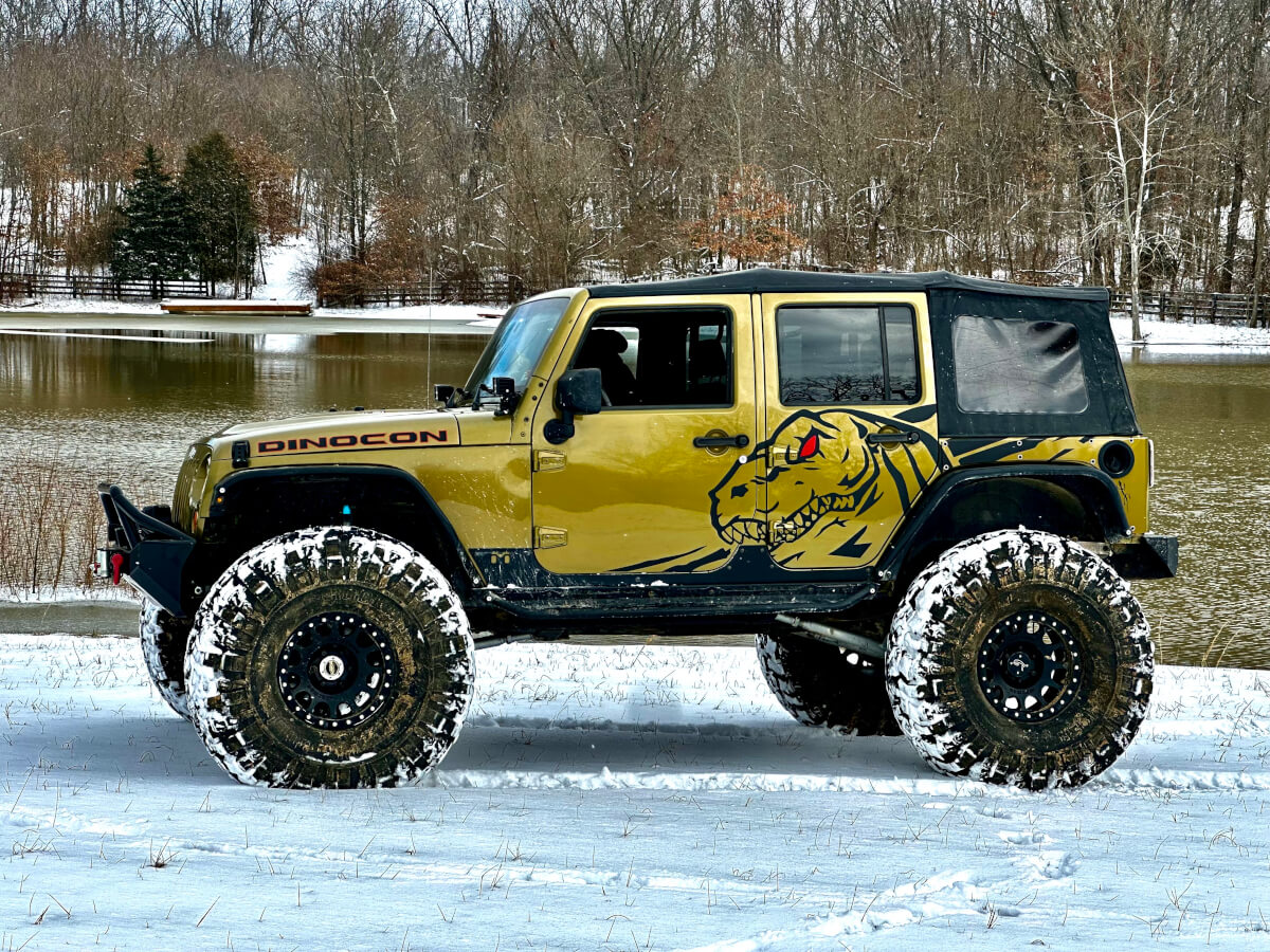 Dinocon T-Rex Trex Dinosaur Rex Side decalcomania per Jeep Wrangler 2 Porte
