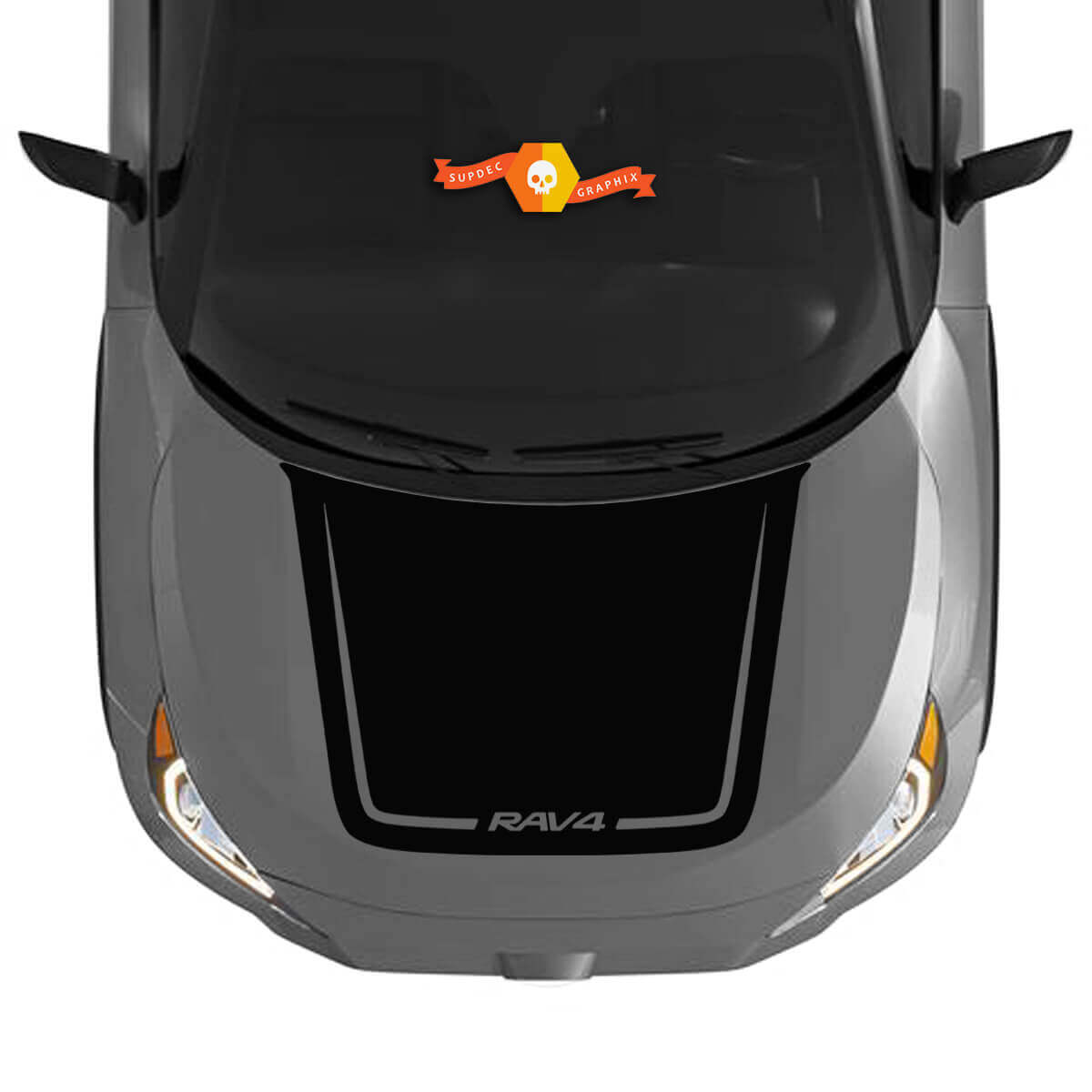 Adesivo Kit grafico per cappuccio RAV4 per Toyota RAV4 2019 - 2022 adesivo in vinile
