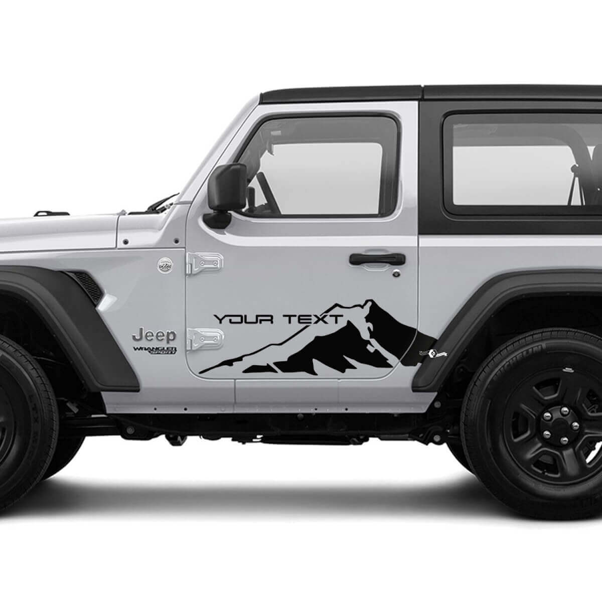 2 Nuovi adesivi laterali per portiere JEEP Wrangler Sticker Montagne Adesivo Grafico
