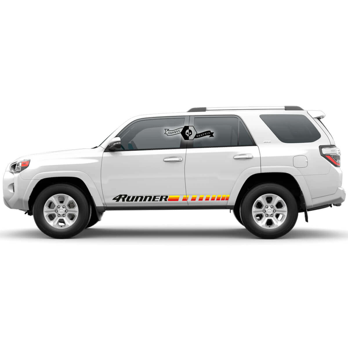 Adesivo in Vinile con Logo a Strisce Stile Retrò a Scacchi per Porta Toyota 4Runner