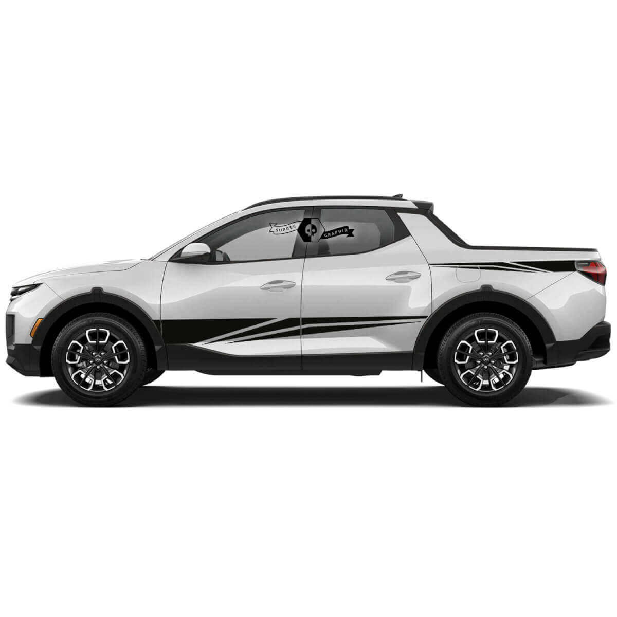 Kit adesivi in vinile con strisce laterali triple sharp per Hyundai Santa Cruz