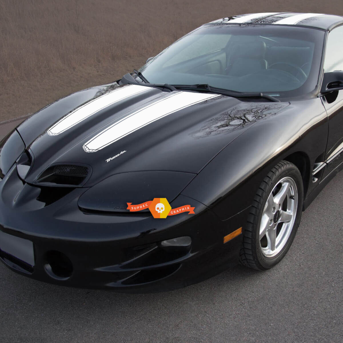 Kit di Adesivi in Vinile con Doppie Strisce per Cofano, Tetto e Portellone per Pontiac Firebird Trans Am