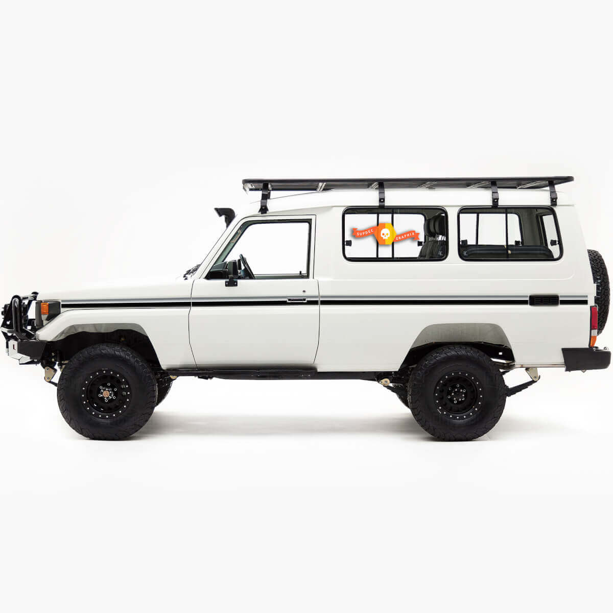 Kit di Adesivi in Vinile con Strisce Laterali Retro per Toyota Land Cruiser Troopy