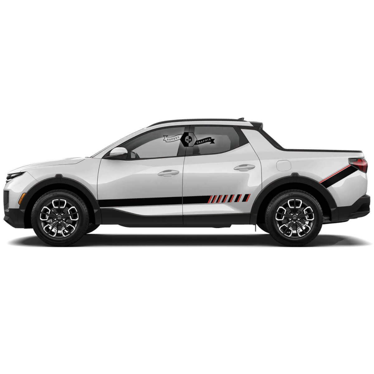 Coppia Hyundai Santa Cruz Rally Side Rocker Pannello 2 colori adesivi in ​​vinile Kit grafico decalcomania
