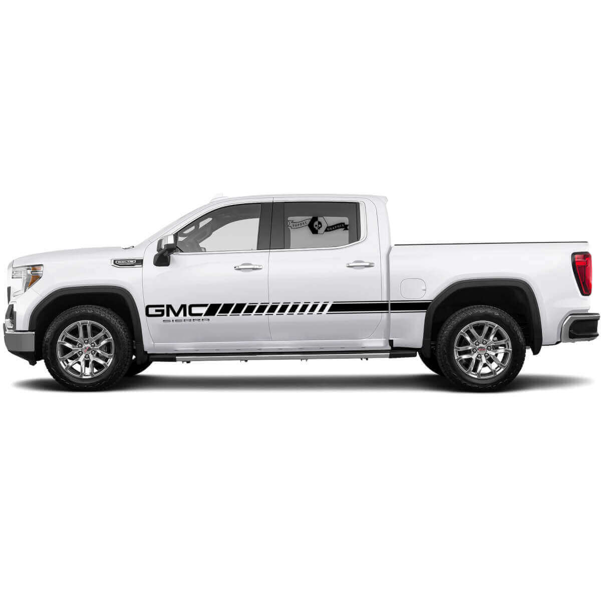 Kit Adesivi in Vinile con Strisce Laterali a Contrasto Brandizzate per GMC Sierra 1500