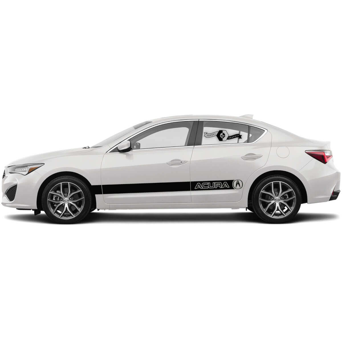Coppia Grafica Pannelli Laterali Porte Acura ILX 2021 TLX Acura RLX Adesivo in Vinile da Corsa per Auto
