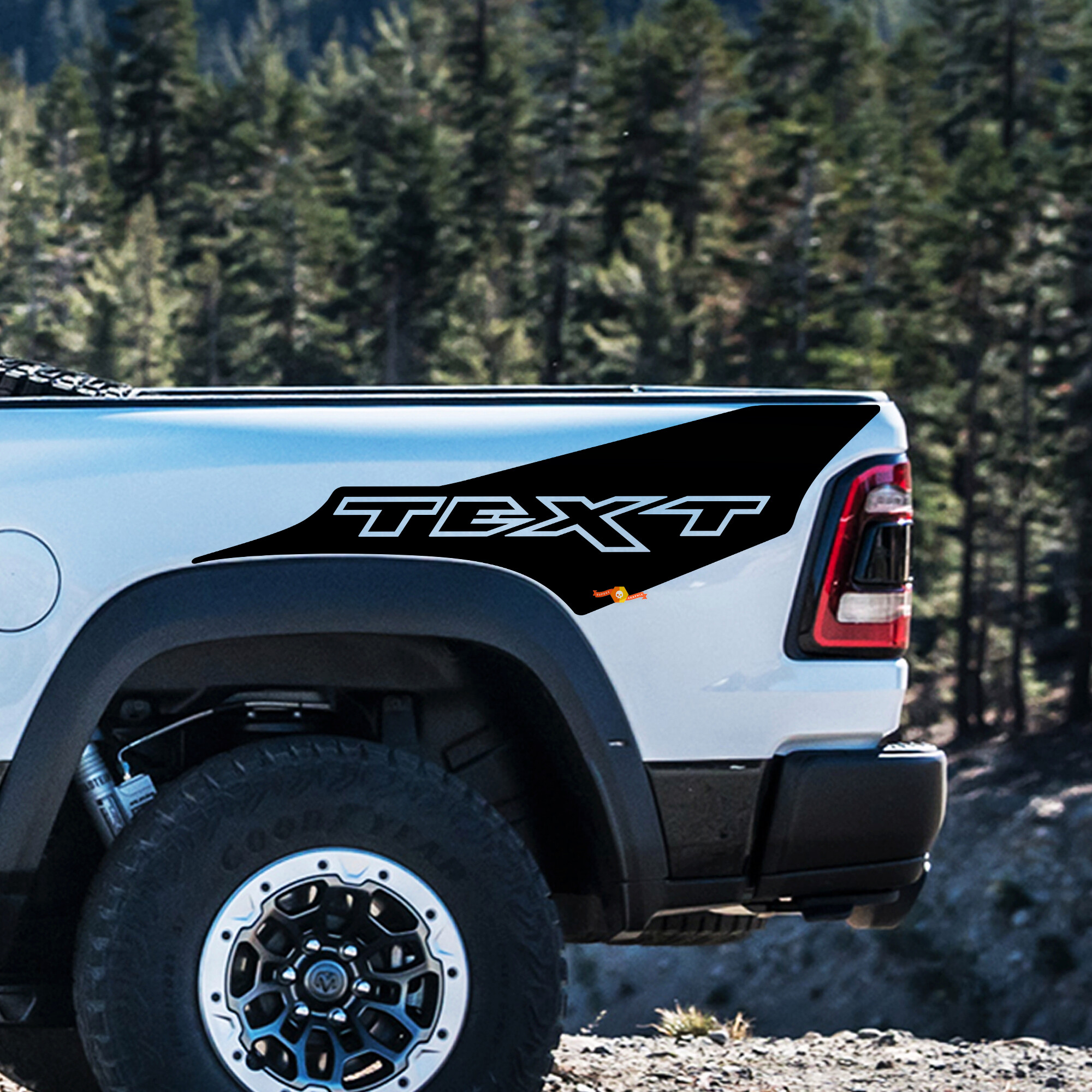 Kit adesivi in vinile personalizzati stile TRX per fiancate Dodge Ram 1500 Rebel TRX