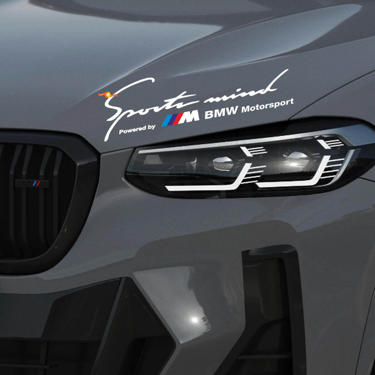 Set Adesivi in Vinile per Cofano Sports Mind Powered by M Motorsport per BMW