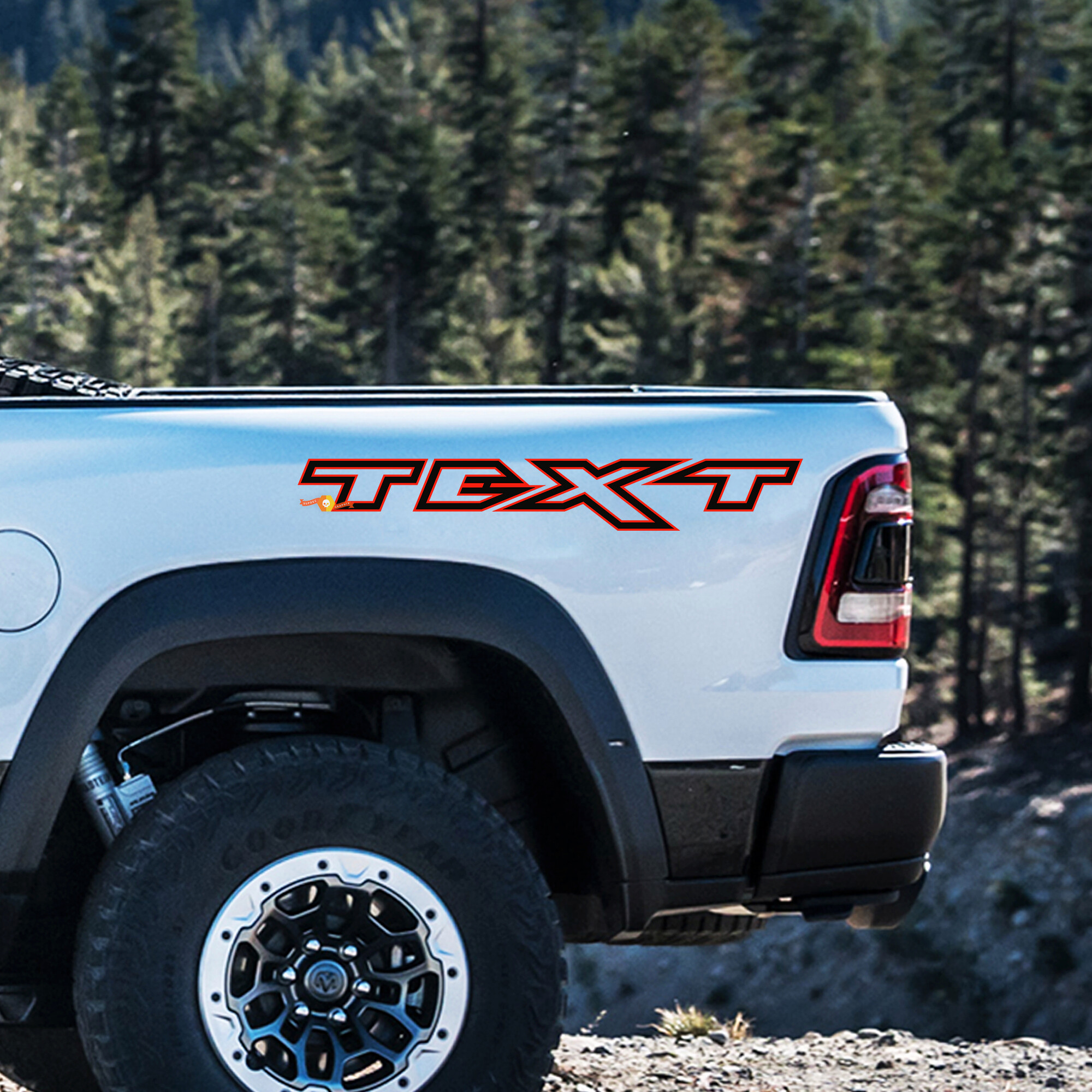Adesivi Laterali in Vinile con Lettere a Contorno Personalizzate per Dodge Ram Rebel 1500 TRX