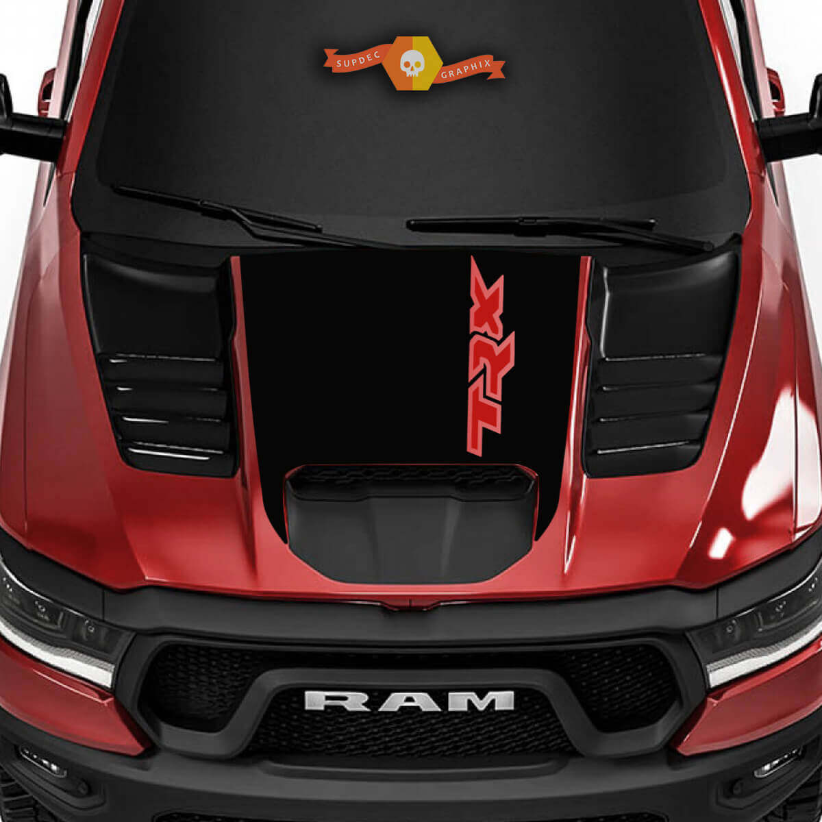 Adesivo in Vinile Stile Cofano TRX per Dodge Ram Rebel 1500 TRX 2022+