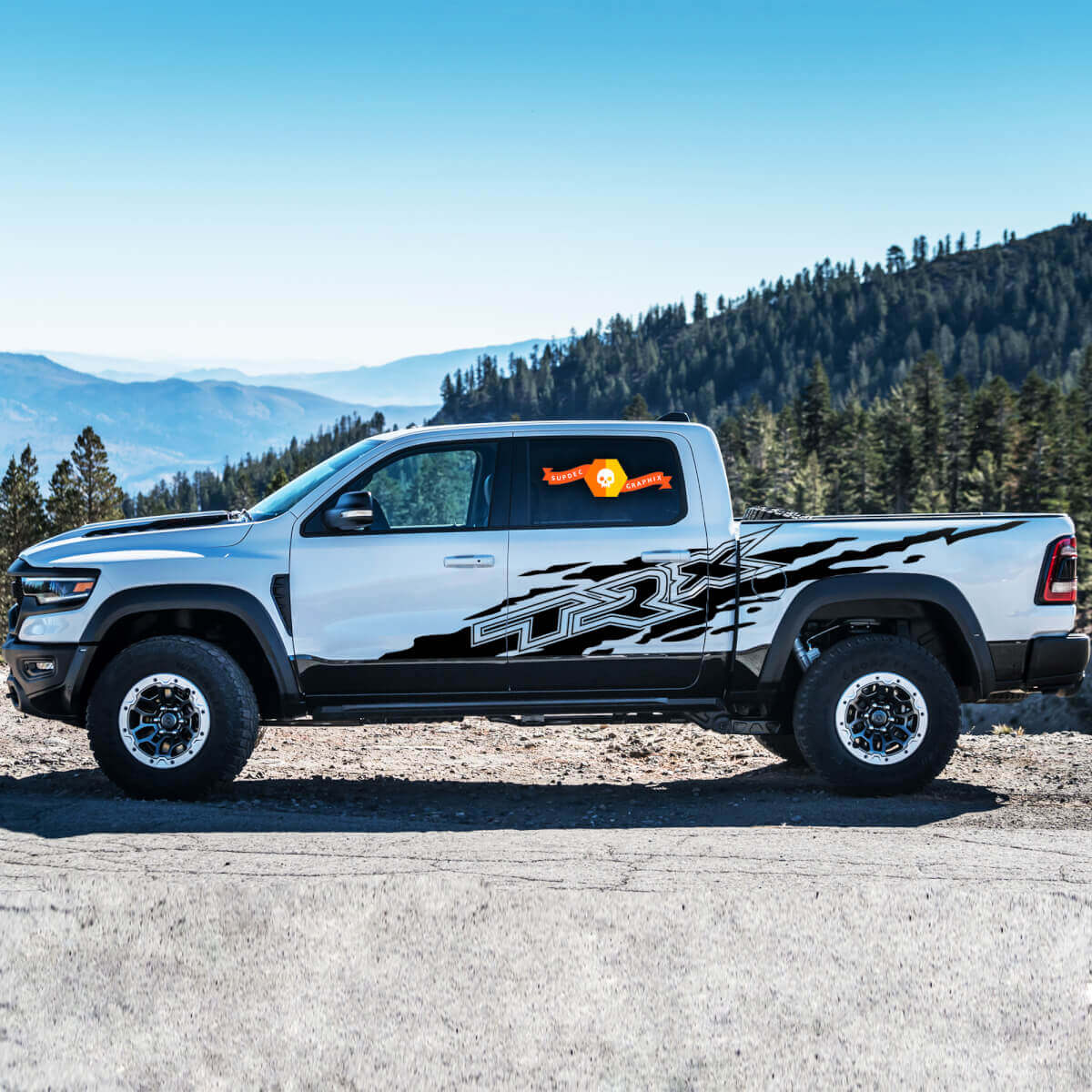 Adesivo Vinile Laterale Antischizzo Fango per Dodge Ram Rebel 1500 TRX