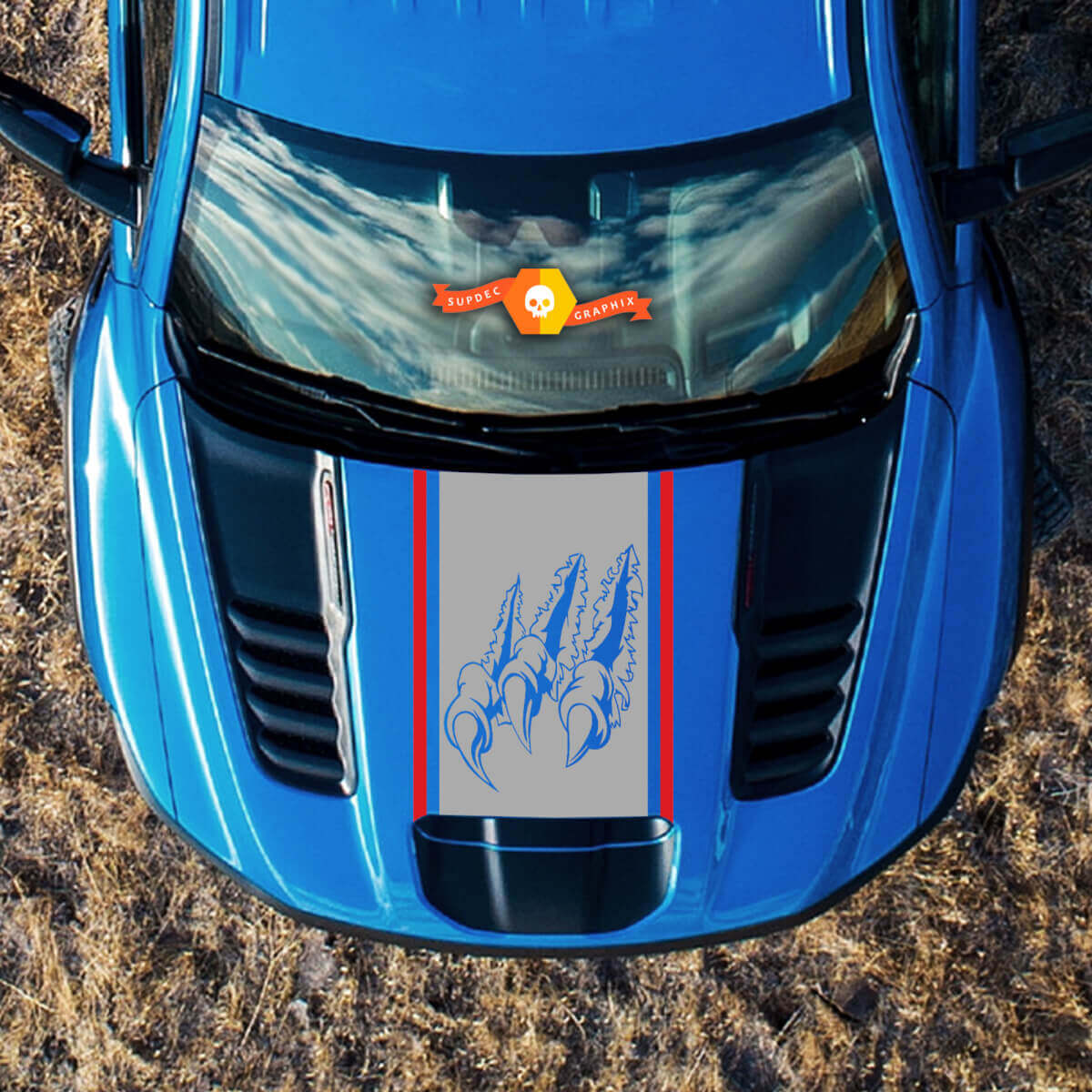 Nuovi Graffi Artigli Cofano Musclecar truck power truck 2022 2 colori Adesivo Grafica Laterale Letto
