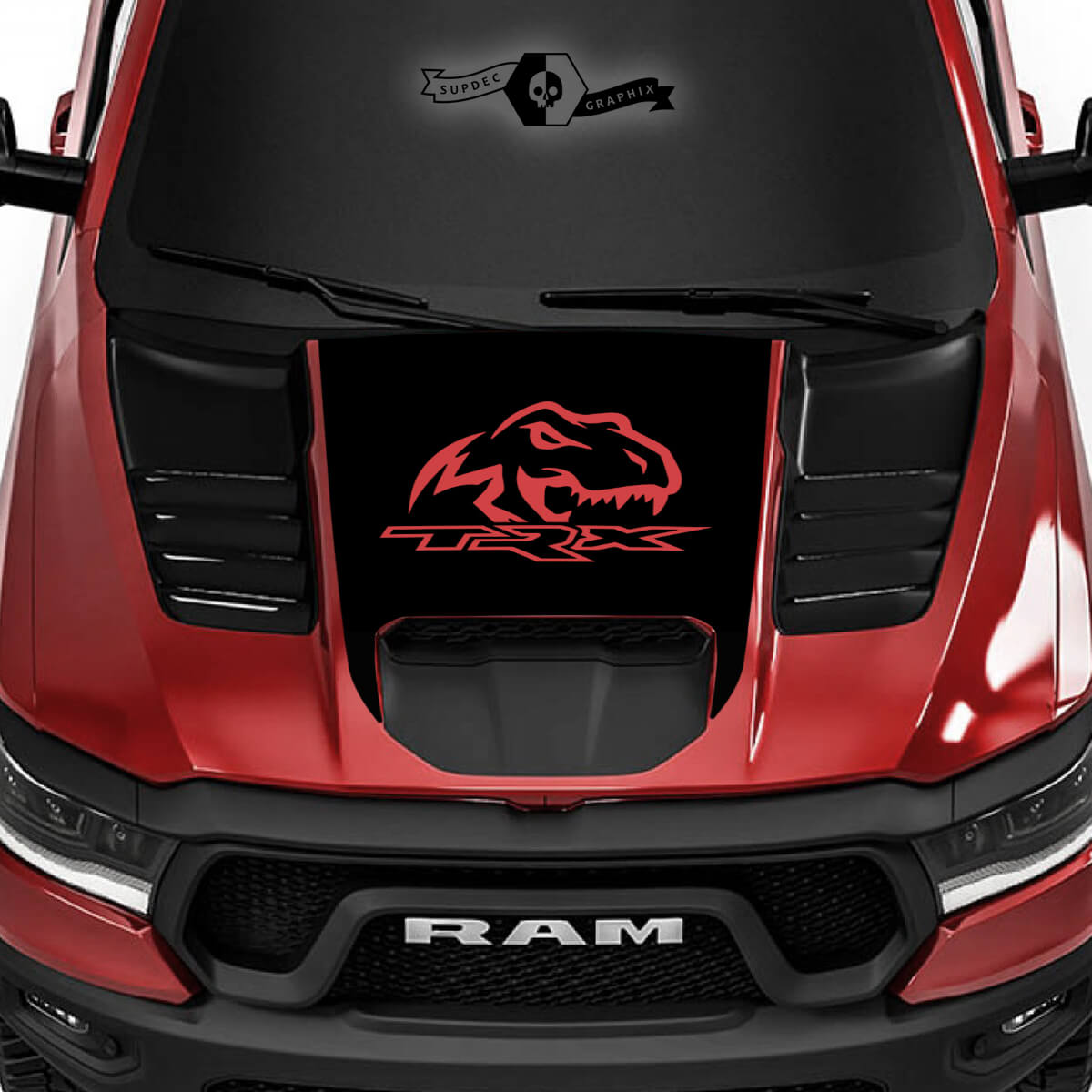 Dodge Ram Rebel 2022+ 2023+ 1500 TRX T-Rex Hood TRX Truck Vinyl Decal Graphic
