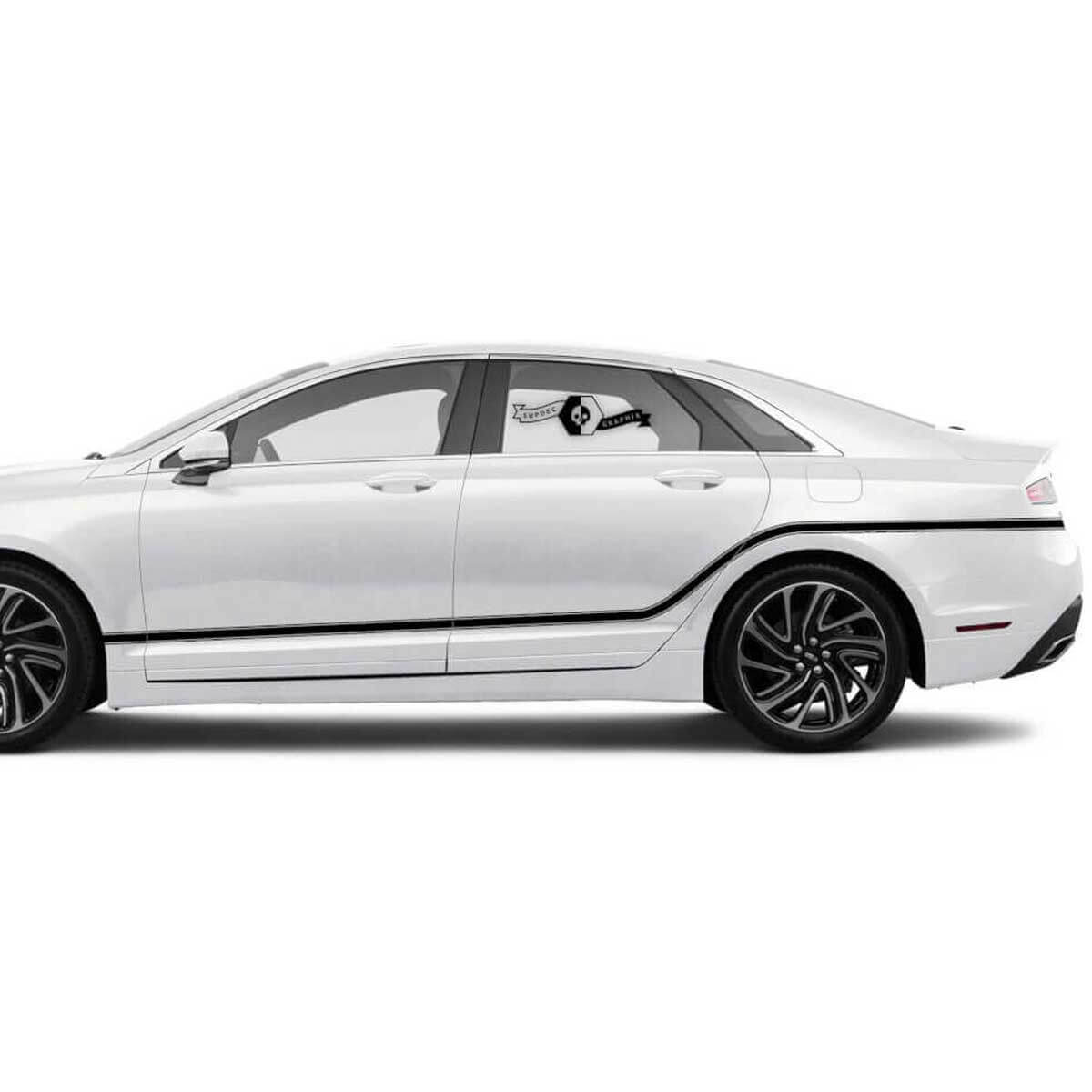Kit di Adesivi in Vinile a Strisce Laterali Curvate per Lincoln MKZ 2020