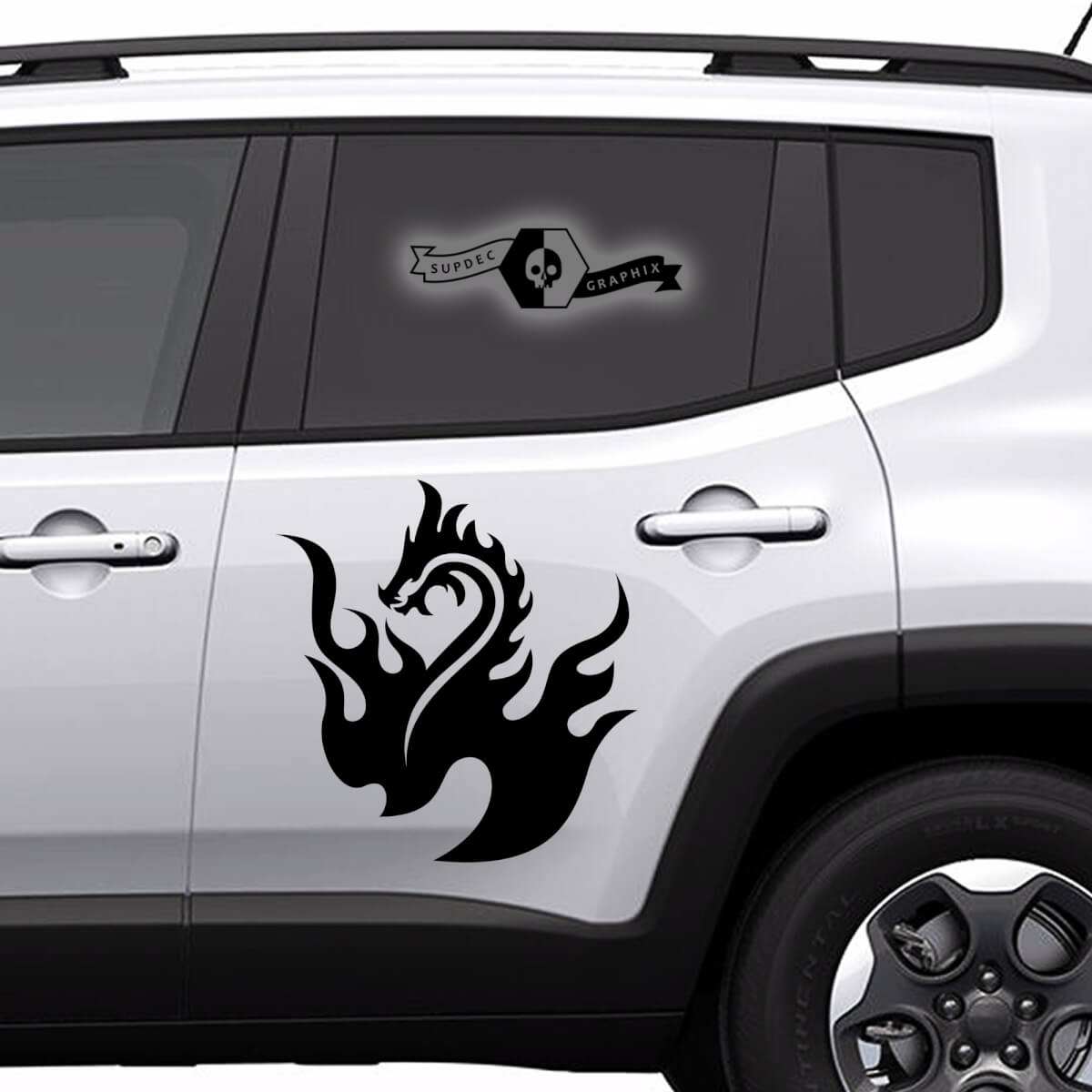 Abbina qualsiasi logo per auto porta moderna ANIMALI drago strisce per porte laterali adesivi decalcomanie kit grafico
