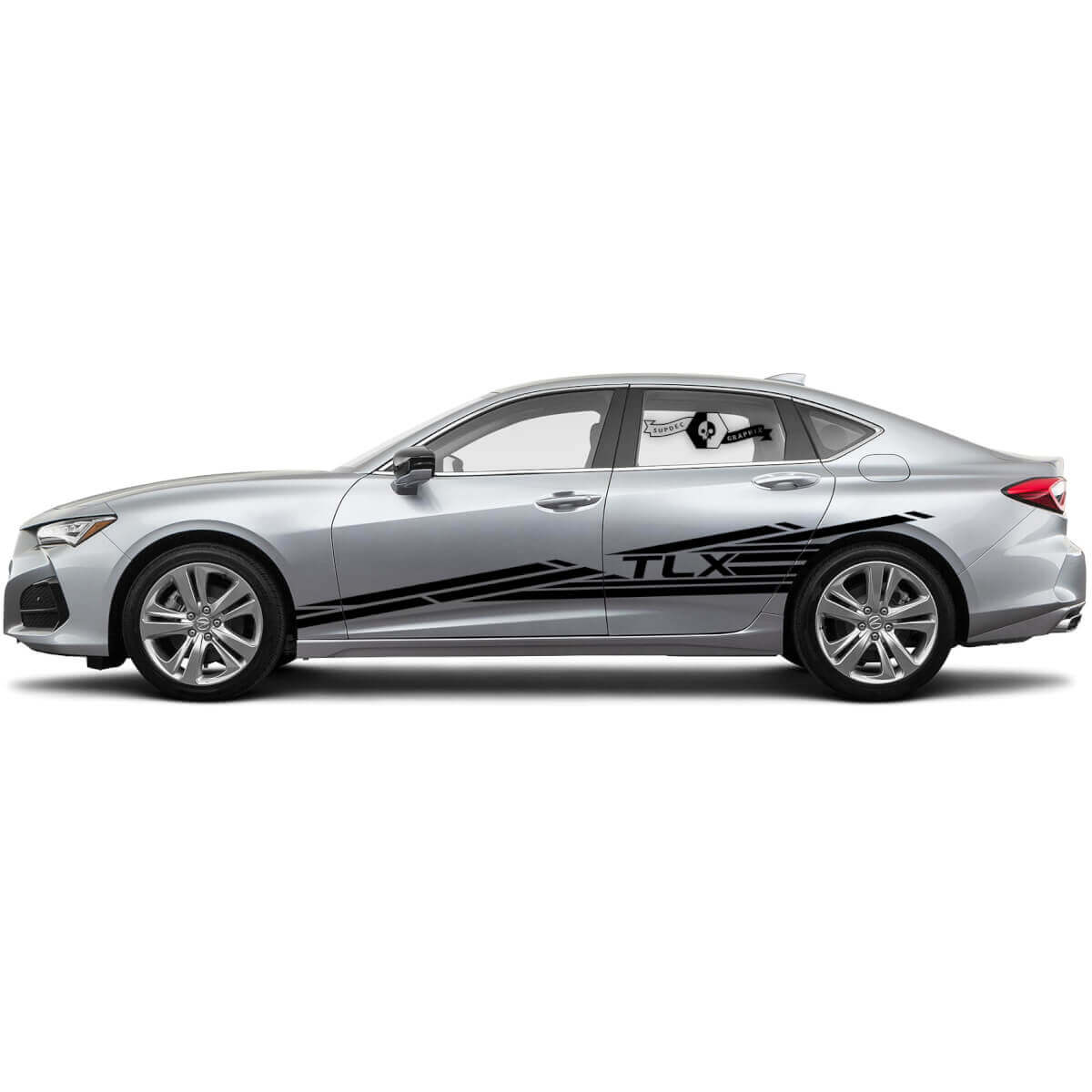 Adesivo in Vinile Laterale con Scritta e Strisce TLX per Acura TLX 2021