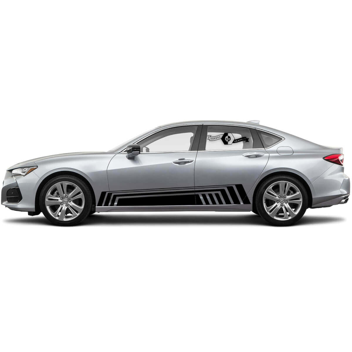 Coppia di Porte Laterali Acura TLX 2021 in Qualsiasi Colore Pannello Laterale Adesivo in Vinile da Corsa per Auto Acura TLX
