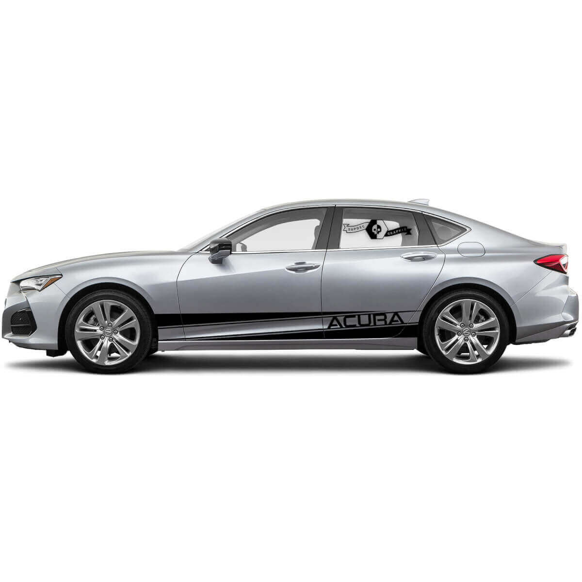 Adesivo in vinile laterale con scritta del marchio e strisce di accento per Acura TLX 2021