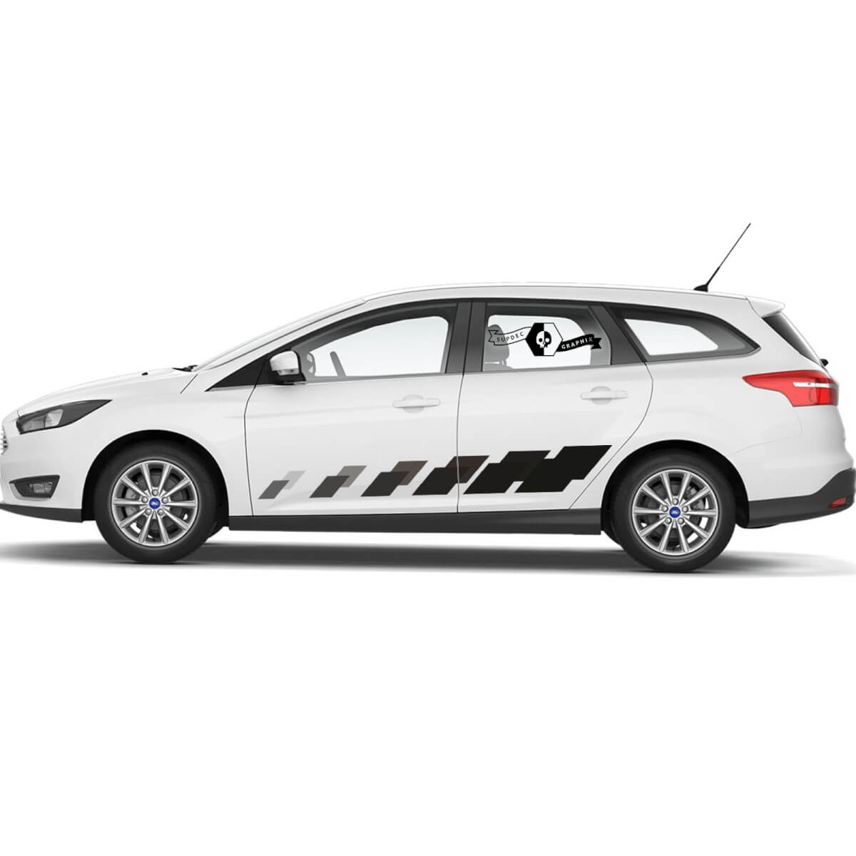 2x 2021+ Ford Focus Porte laterale Nuovo Pannello Rocker Focus Focus Car Racing Decal Adesivo per decalcomanie in vinile