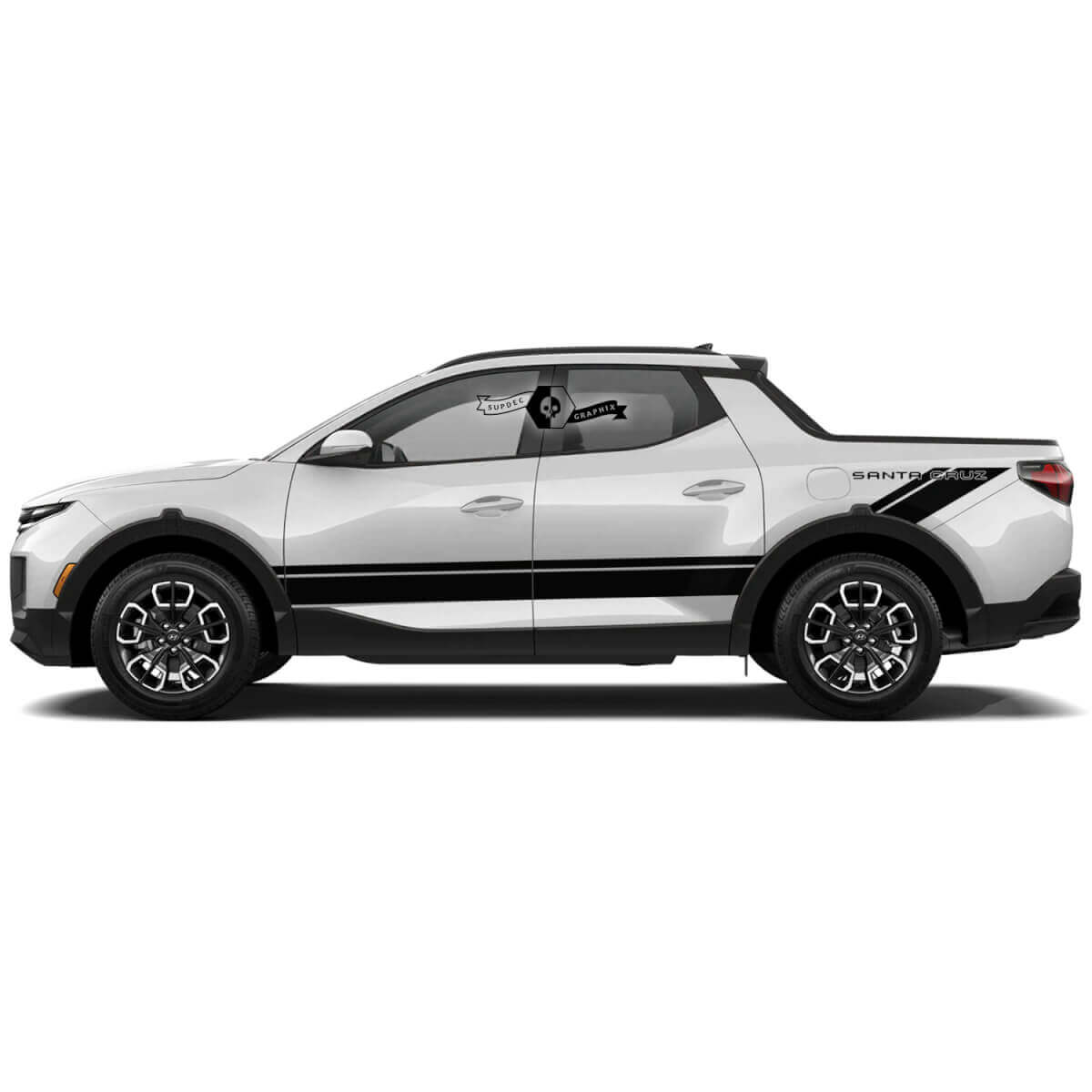 Kit di Adesivi in Vinile Modern Rally a Strisce Laterali per Hyundai Santa Cruz