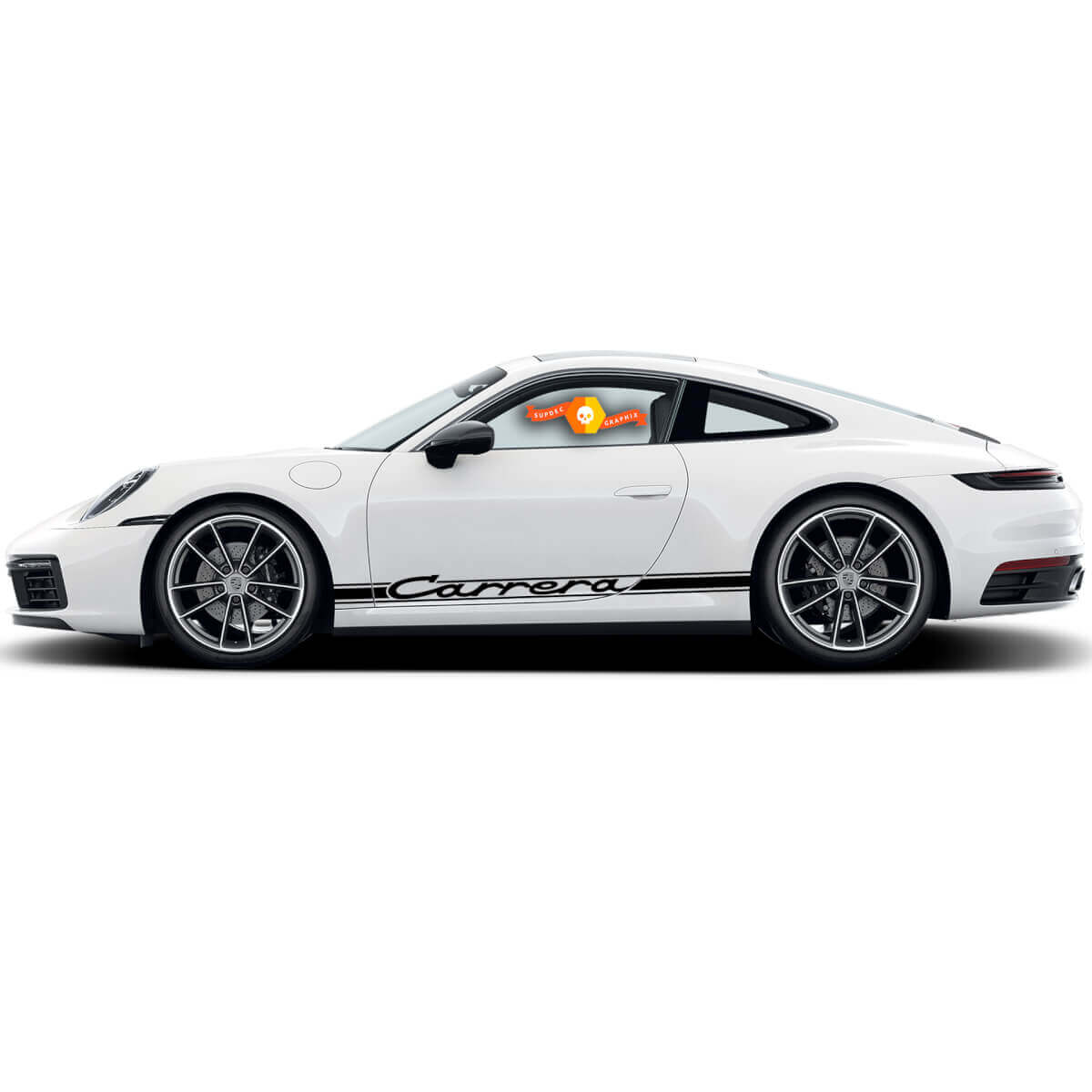Kit Adesivi Vinile Strisce Laterali Stile Carrera Classico per Porsche 911