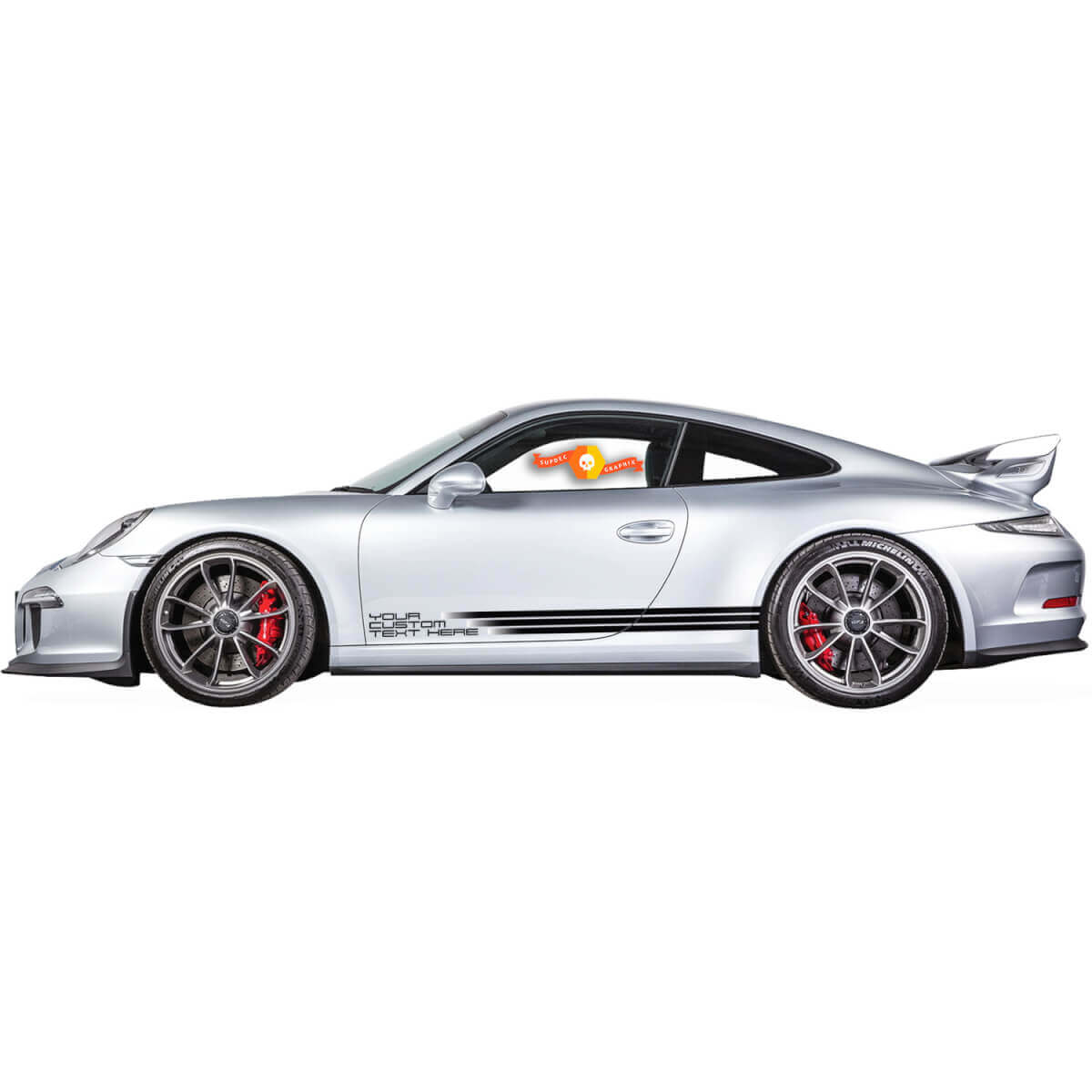 Adesivi Porsche FADED Personalizzati Porsche Performance Testo Personalizzato Adesivo Laterale Porte
