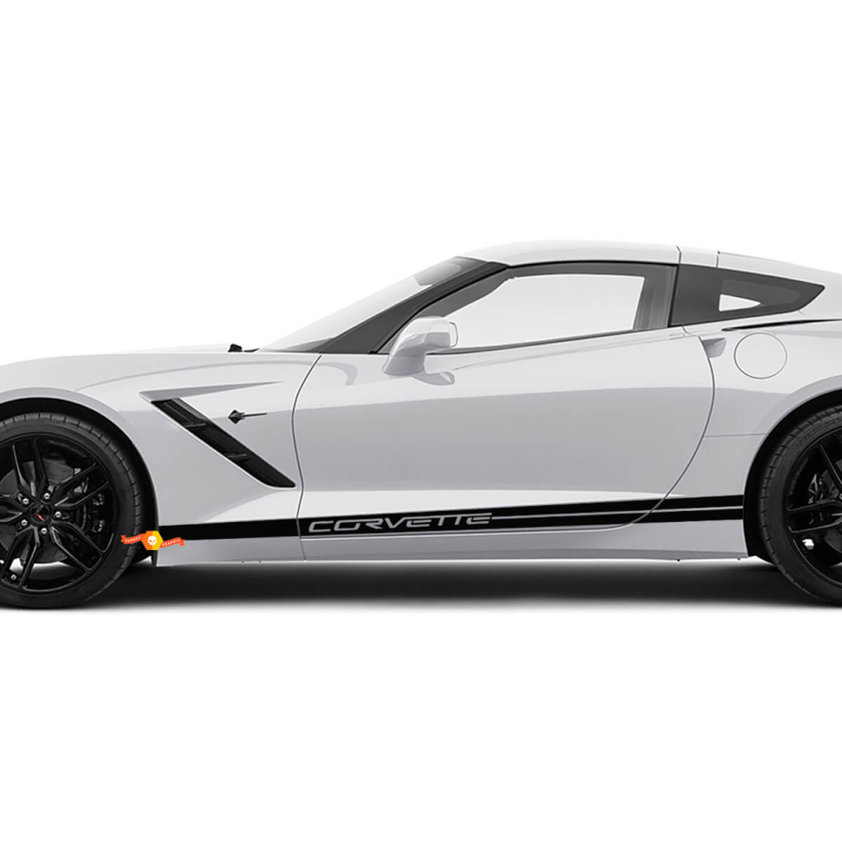 Corvette Rocker Panel Stripes Adesivo per decalcomanie in vinile per Chevy Corvette C8
