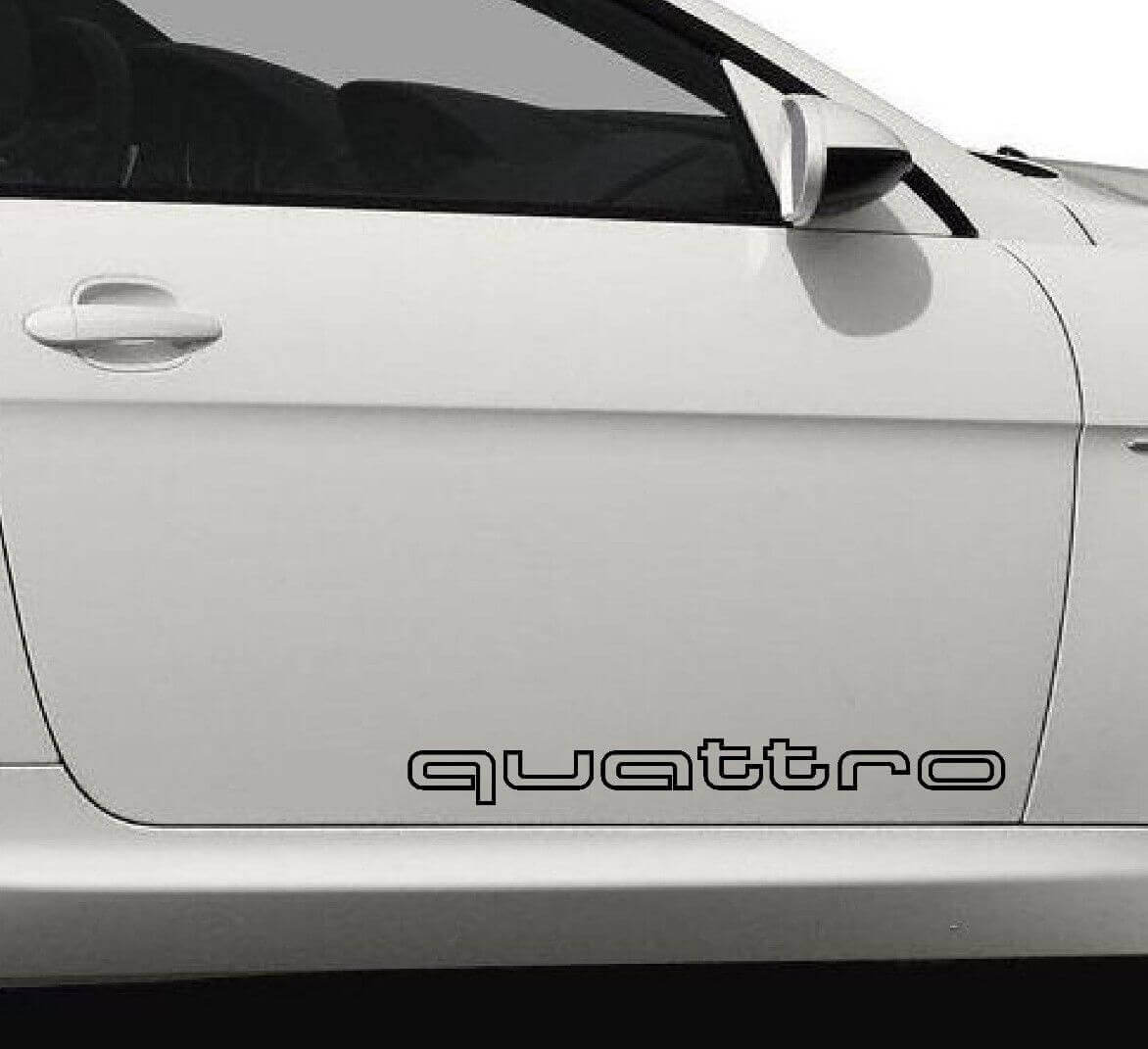 Kit di Adesivi in Vinile con Lettering Quattro Outline per Porte Laterali di Auto Audi
