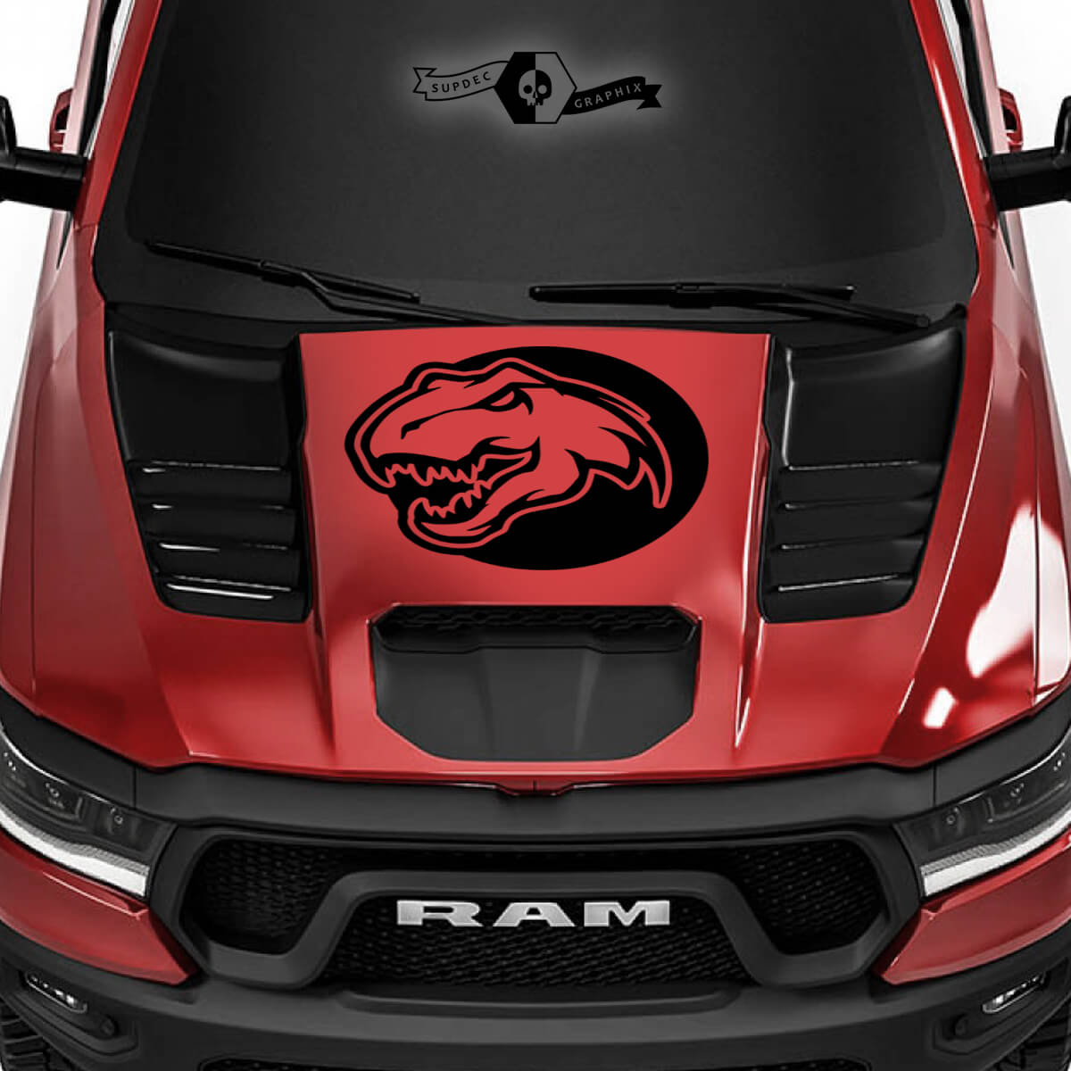Dodge Ram Rebel 2022+ 1500 Trx Hood Dinosaurs Logo T-Rex Trx Truck Decal Vinyl Decal