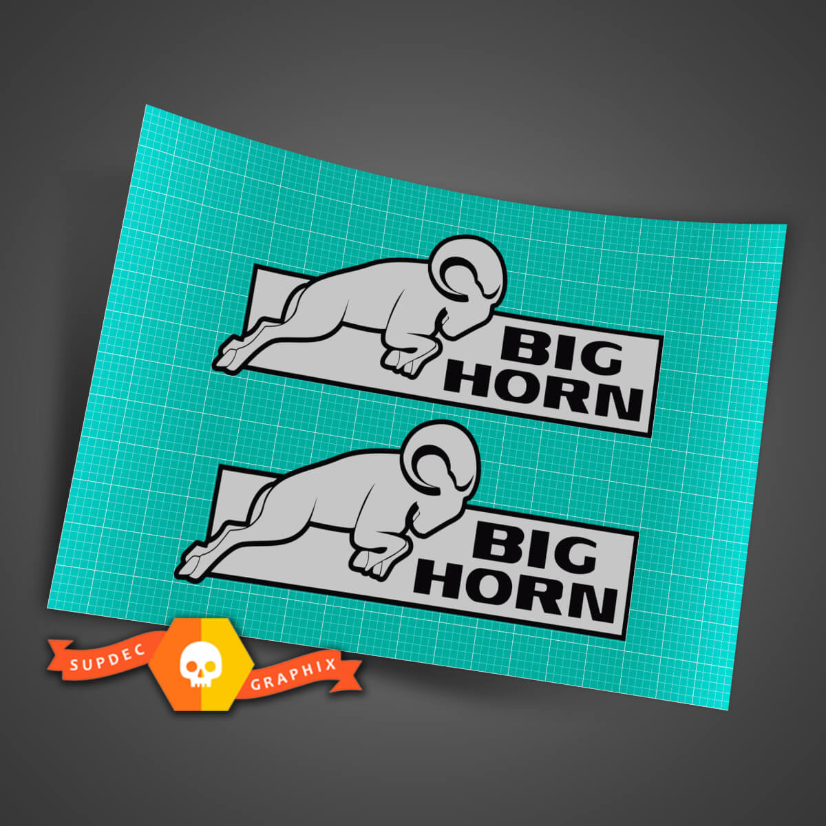 2x Adesivo Vinile Laterale Big Horn per Camion per Dodge Ram