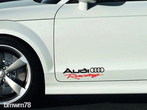 2 adesivi Audi Racing A4 A5 A6 A7 A8 S4 S5 S8 Q5 Q7 Rs Tt