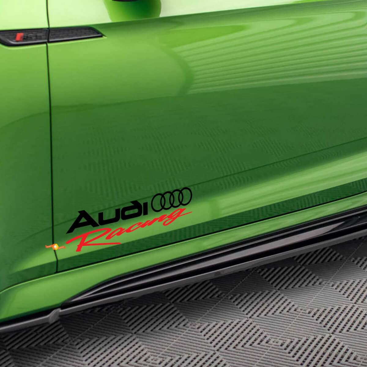 2 adesivi Audi Racing A4 A5 A6 A7 A8 S4 S5 S8 Q5 Q7 Rs Tt
