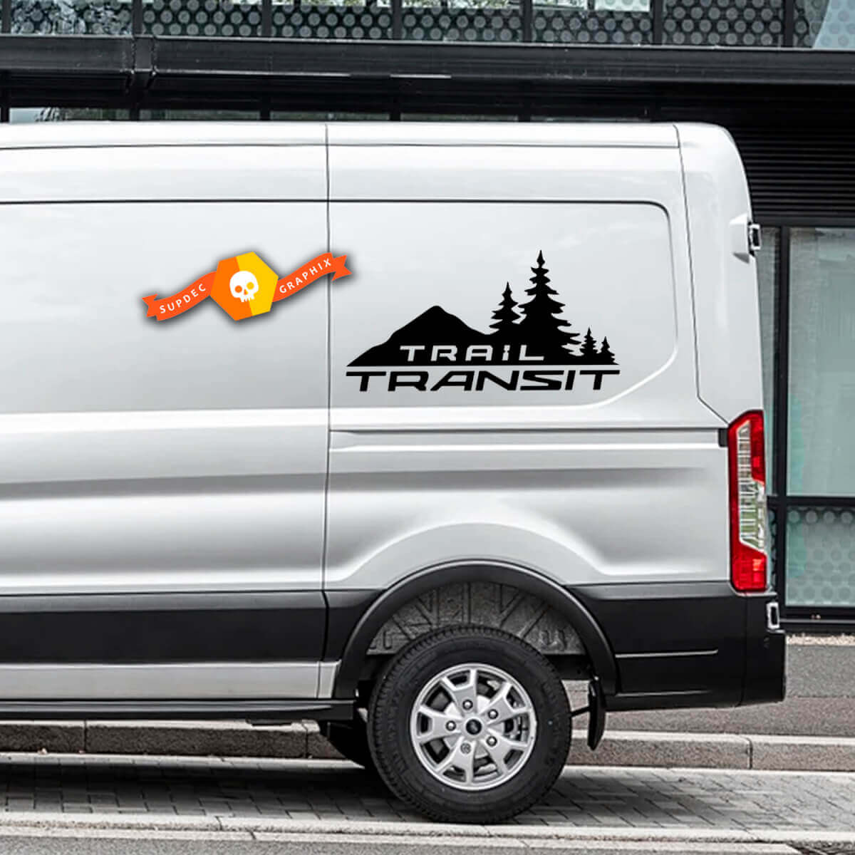 Coppia 2023 FORD TRANSIT-TRAIL Bussola Mountain Forest Logo adesivi in ​​vinile decalcomanie di qualsiasi dimensione per Nissan, Toyota, Chevy, GMC, Dodge, Ford
