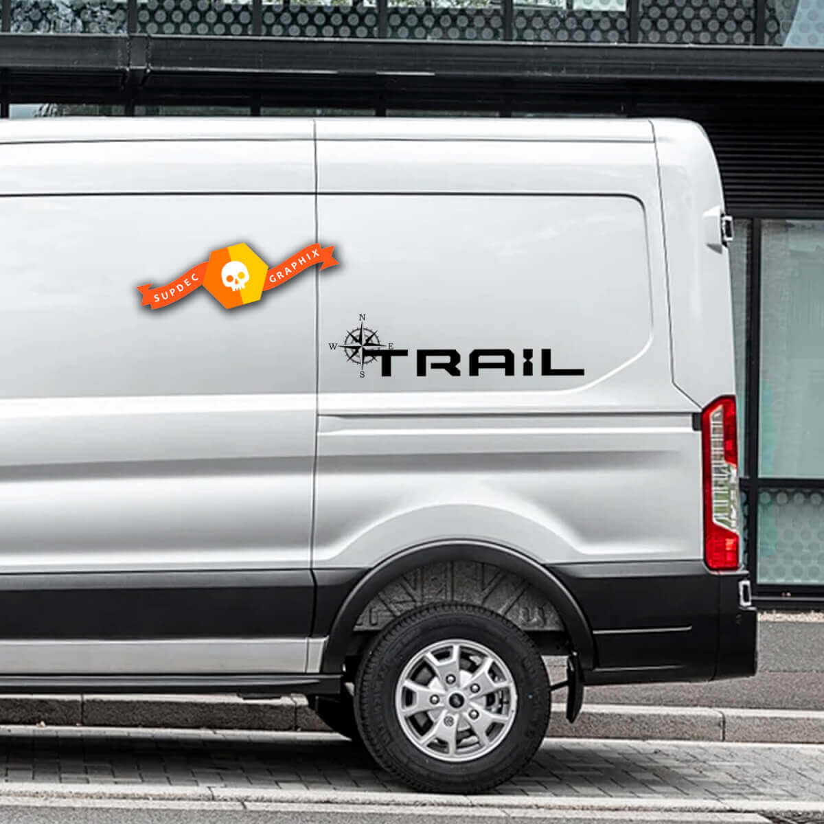Adesivi in Vinile con Logo Compass Trail per Ford Transit-Trail