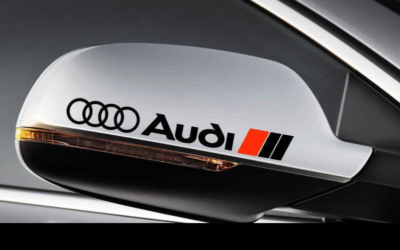 Kit di adesivi in vinile per specchietto retrovisore laterale con logo Audi per auto Audi