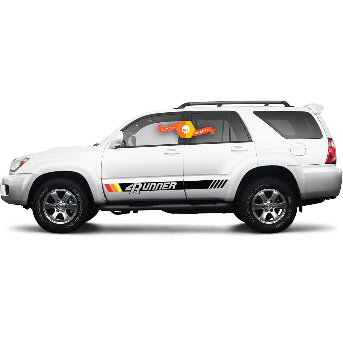 2x 4Runner 4TH e 5th Gen 4Runner Side Door Old School Sunset Vinile Montagne Decalcomanie Strisce Adesivi per Toyota 4Runner TRD
