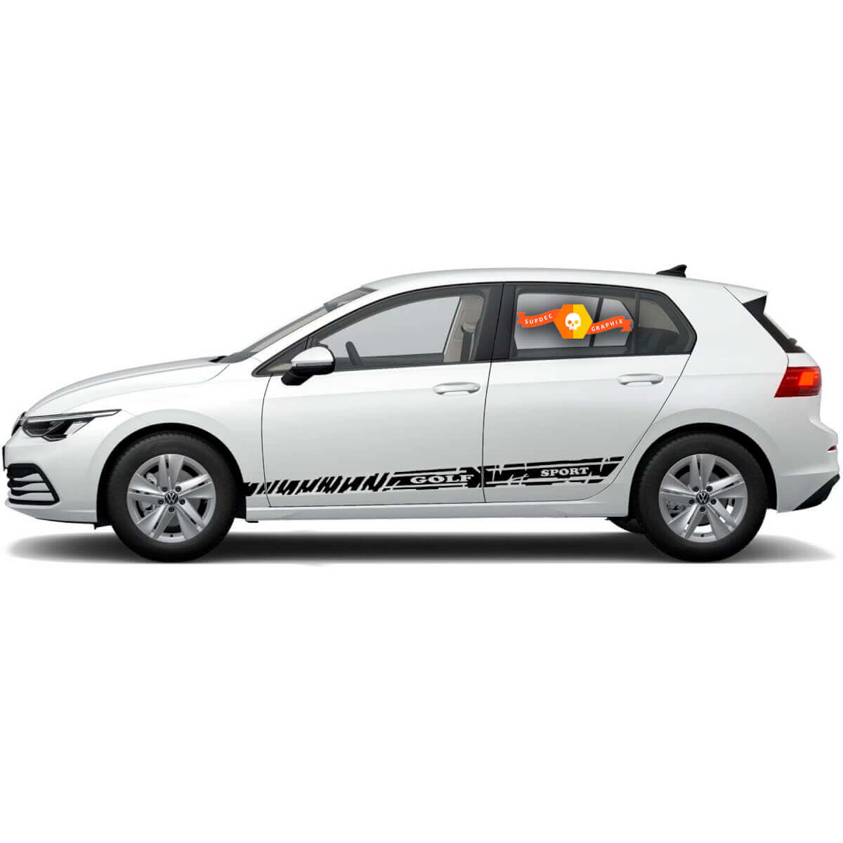 2 Adesivi Esclusivo Design Distrutto Decal per Volkswagen VW Golf Strisce Grafiche Porta Trim Kit mk1-mk7 gti

