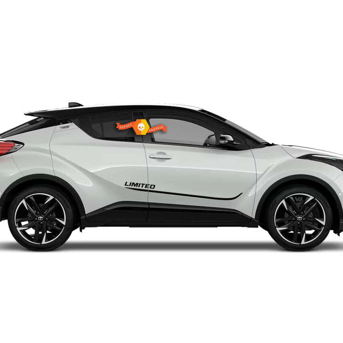 Adesivi in vinile a strisce limitate per porta laterale Coppia per Toyota C-HR