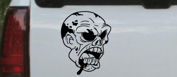Skulls Bloody Zombie Head Truck Finestra Laptop Decal Sticker