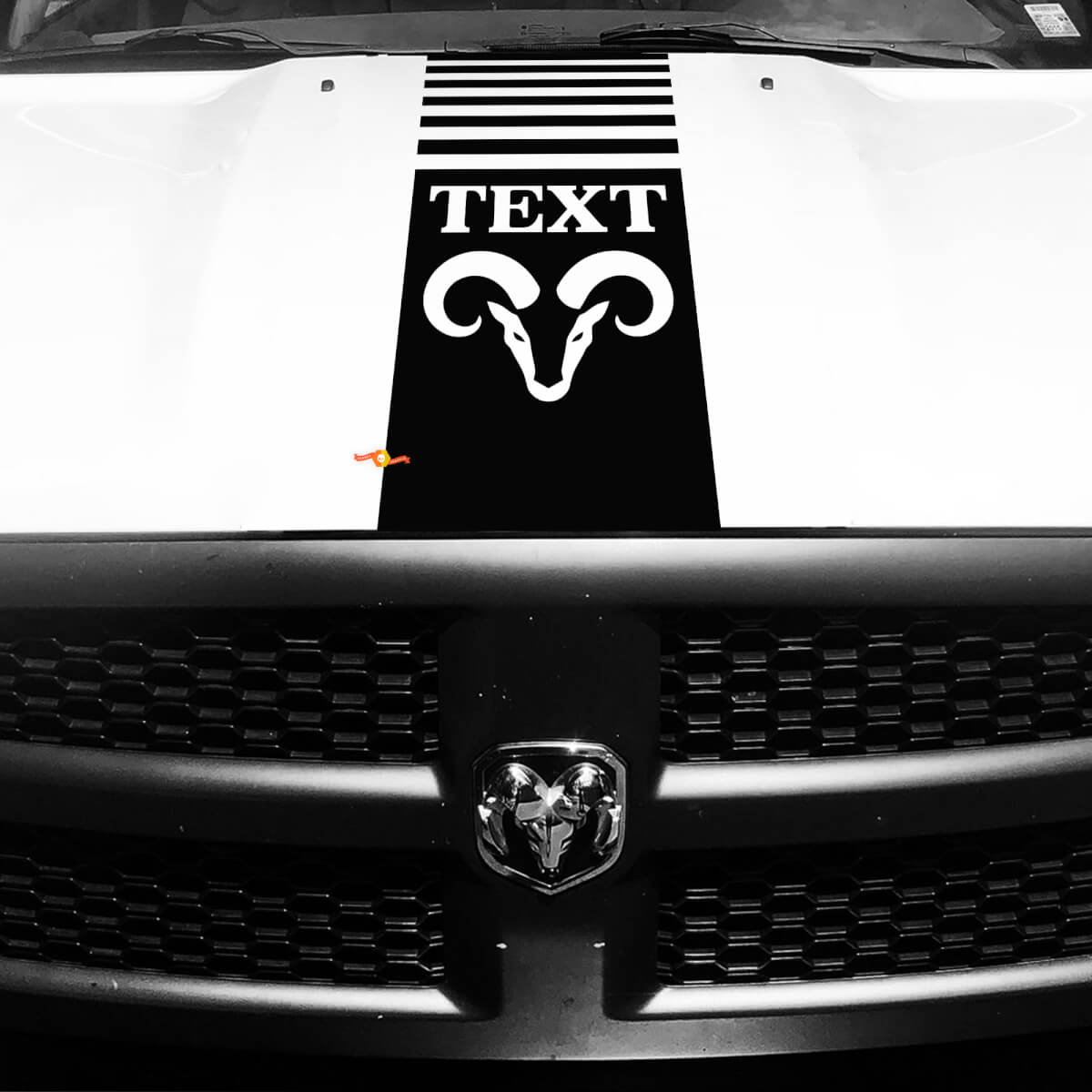 Adesivo in vinile decorativo personalizzato stile cofano Hemi per Dodge Ram 1500
