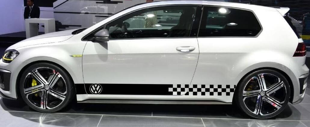 Decal adesivo Strisce Volkswagen Golf Mk4 Mk5 Mk6 Mk7 Gti R32 abbassamento
