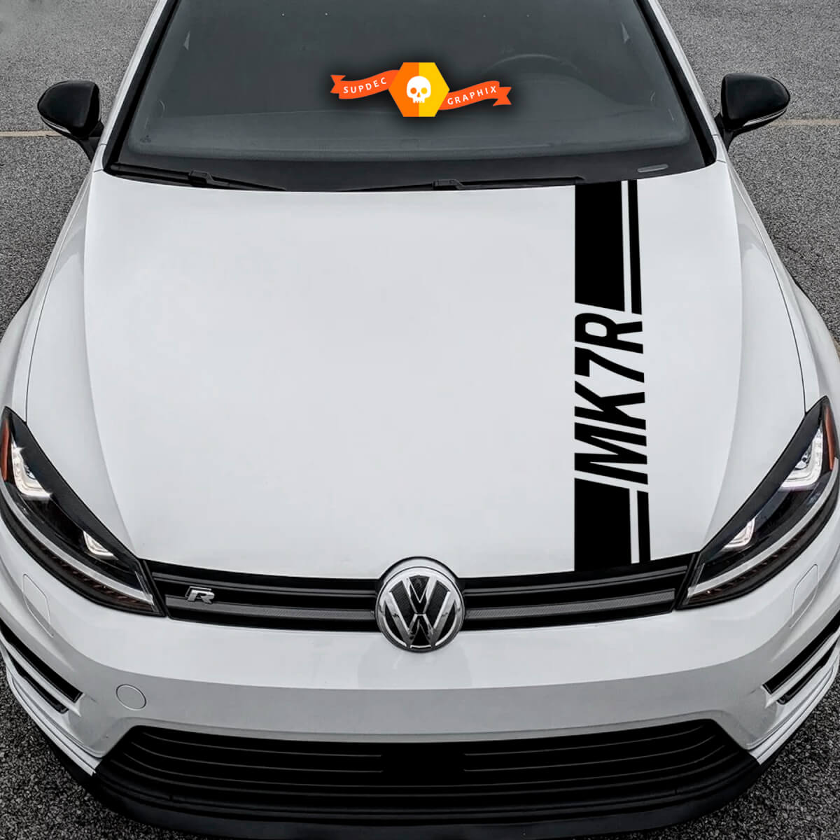 Pannello di bilanciere di Cappucciale Decal Pannello Vinyl Decal Stripes Volkswagen Golf Mk7r GTI