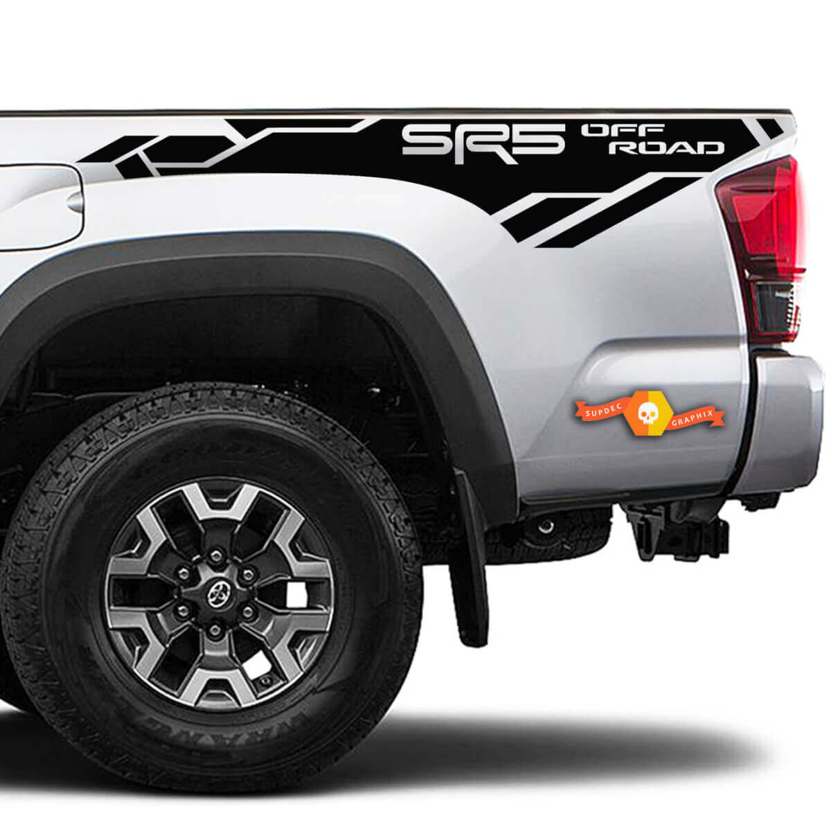Adesivi in Vinile a Striscia Laterale Posteriore SR5 Off Road per Toyota Tacoma 2016-2023