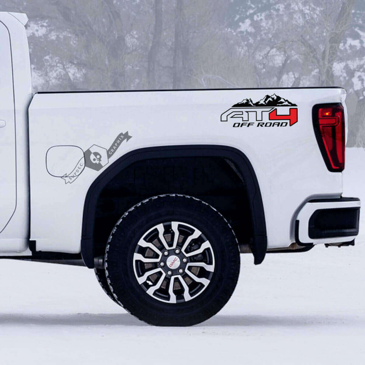 Kit Adesivi in Vinile AT4 Off Road Mountain Bed per GMC Sierra 1500