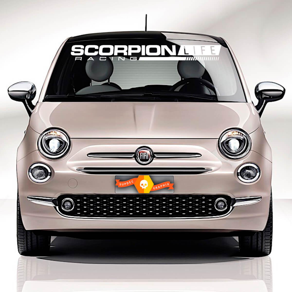 Fiat 500 Abarth Parature Scorpion Decal Stripes laterale