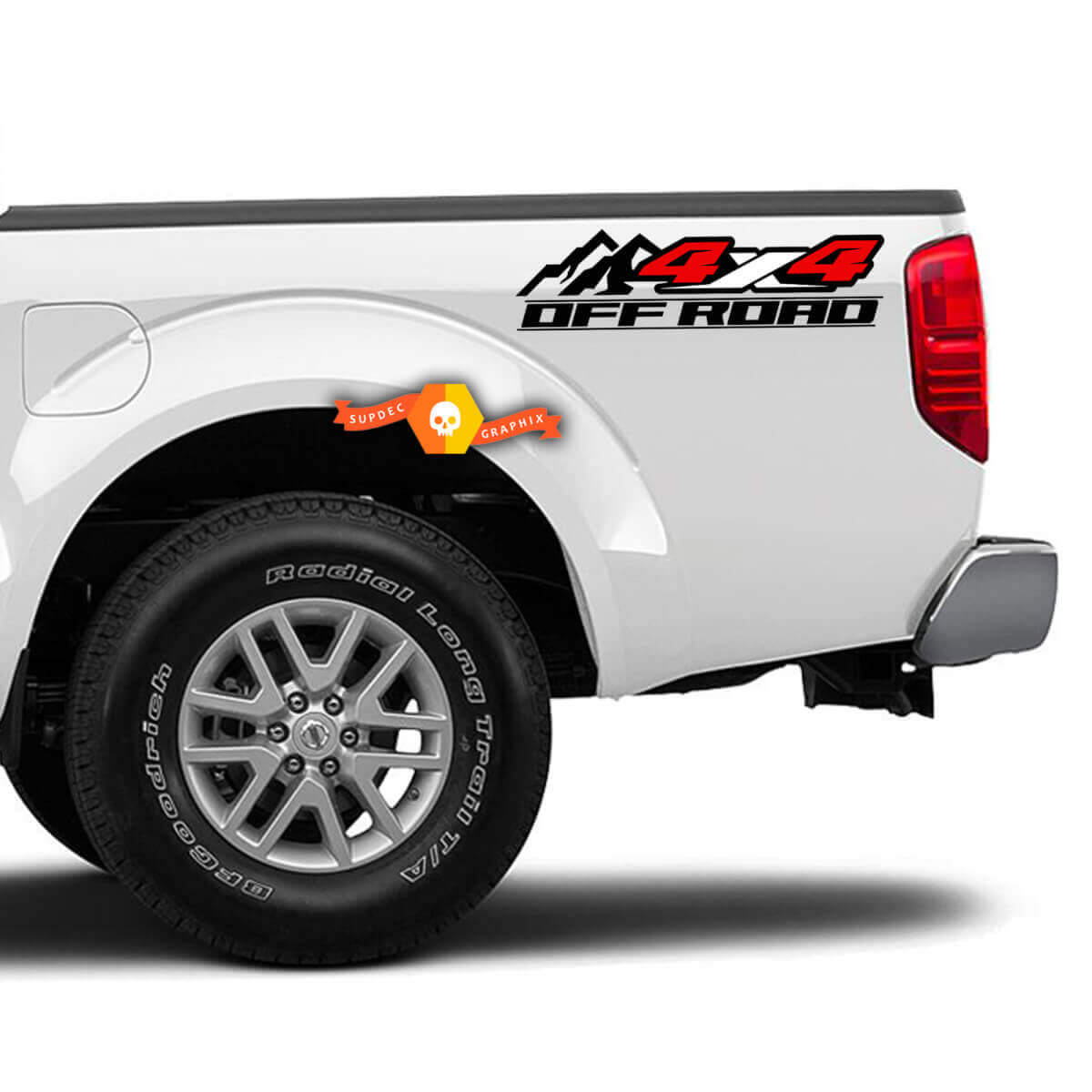 Kit adesivi in vinile 4x4 Off Road Mountain per fiancate cassone Nissan Frontier
