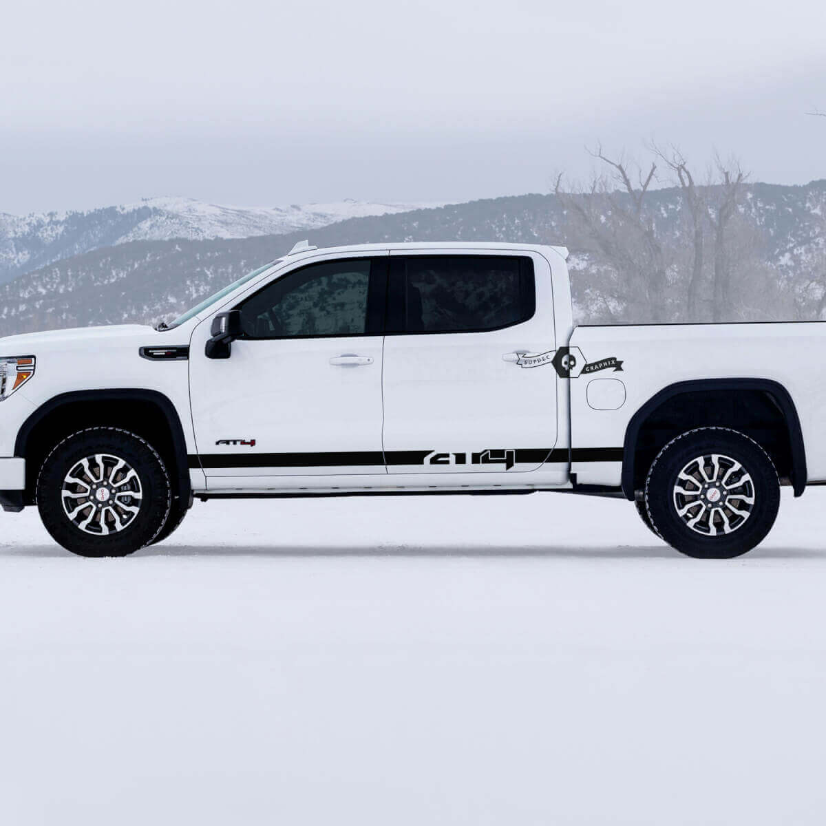 Kit di adesivi in vinile strisce parafango AT4 per GMC Sierra 1500