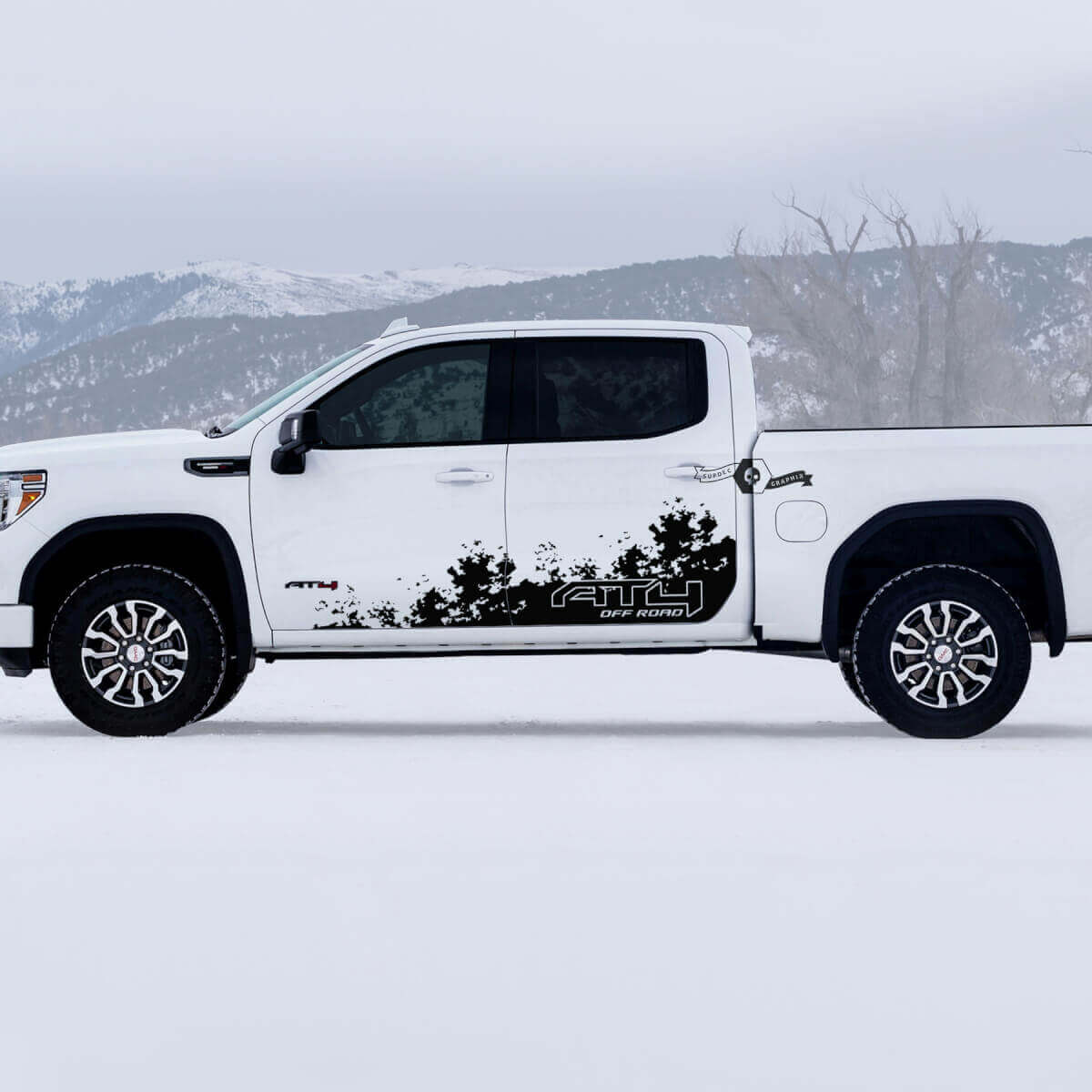 Kit di Adesivi in Vinile Laterali Anti-Fango Off-Road AT4 per GMC Sierra 1500